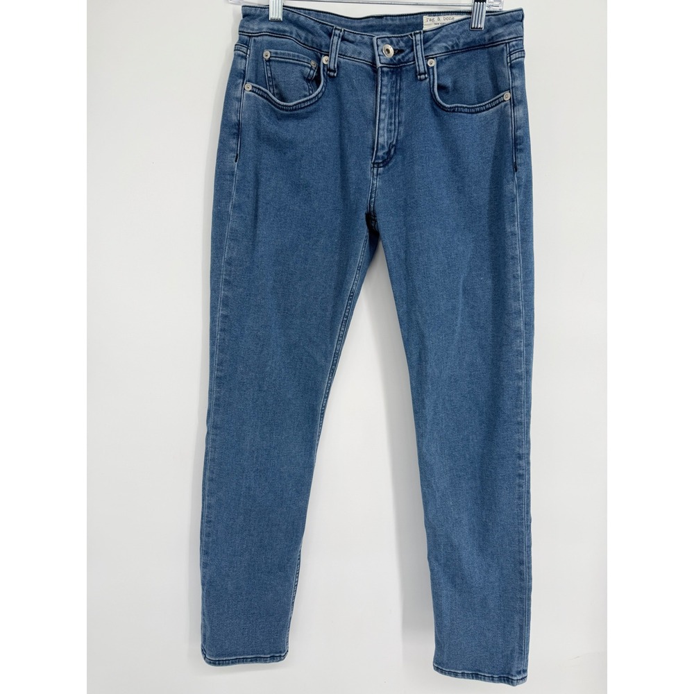 Rag & Bone Low-Rise Boyfriend Jeans Meadow Blue 27